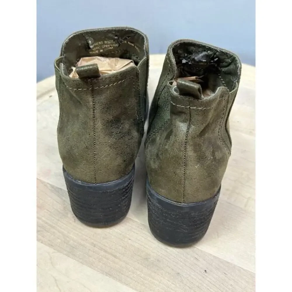 Lavorazione Artigiana Womens 8 Green‎ Ankle Slouch Booties B52 By Bull Boxer